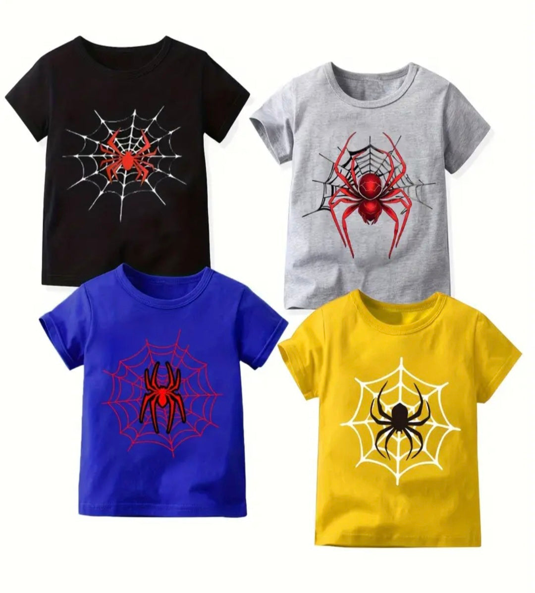 4Pc Spiderweb T-Shirts
