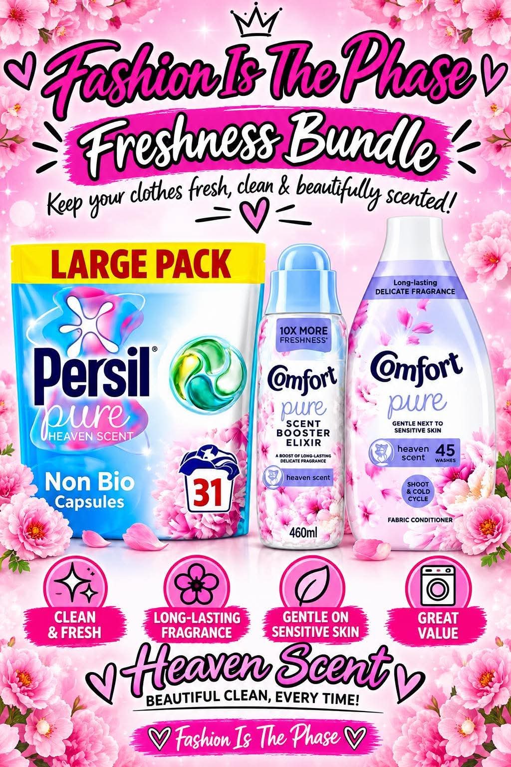 Persil & comfort pure heaven scent laundry bundle