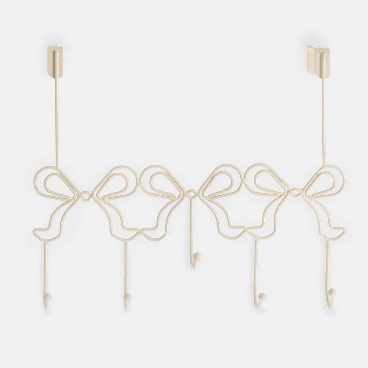Bow metal over door hook - natural