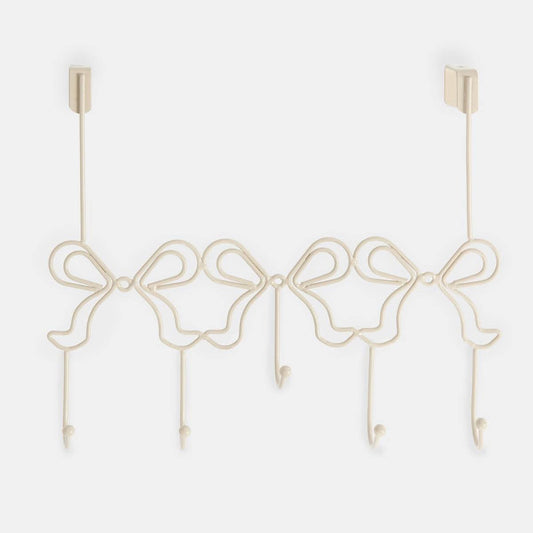 Bow metal over door hook - natural