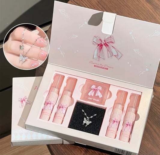 The 6pcs Butterfly Dance Lip Gloss And Blush Set